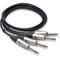 Hosa Technology Pro Stereo Dual REAN 1/4" M to 1/4" M TS Cable - 3'