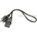 Hosa Technology Black 18 Gauge Electrical Extension Cable with IEC Female Connector - 6"