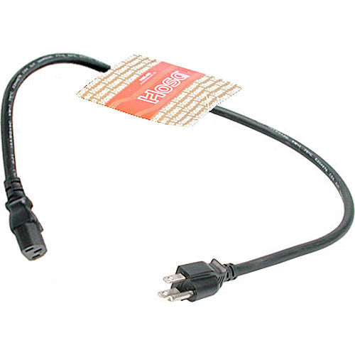 Hosa Technology Black 14 Gauge Electrical Extension Cable with IEC Female Connector - 1.5'
