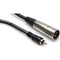 Hosa Technology RCA Male to 3-Pin XLR Male Audio Cable (Metal) - 2'