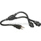 Hosa Technology YIE-406 Grounded Male Edison to Two IEC C13 Y-Cable- 1.5' (0.5 m)