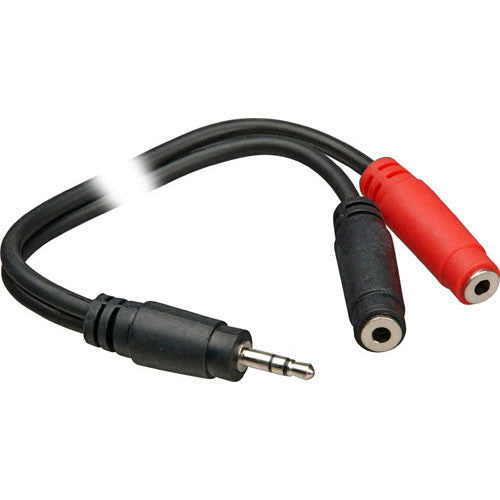 Hosa Technology Stereo Mini (3.5mm) Male to 2 Mono Mini (3.5mm) Female Y-Cable - 6"