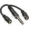 Hosa Technology Stereo 1/4" Male to 2 Stereo Mini (3.5mm) Female Y-Cable - 6"
