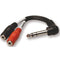 Hosa Technology YPM-523 Stereo to Dual Mono Splitter Cable - Right-Angle 1/4" TRS Male to Dual 3.5mm TRS Female (6")