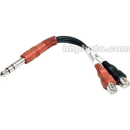 Hosa Technology Stereo 1/4" Male to 2 RCA Female Y-Cable - 6"