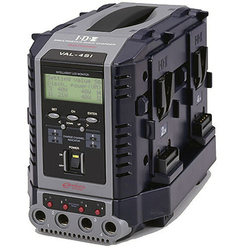 IDX System Technology VAL-4SI Endura Lithium-Ion Battery Charger - 4-Channel Simultaneous Charging, Plus 4-Channel Expansion Charging, PC Information Retrieval