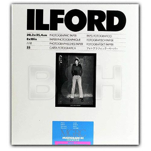 Ilford Multigrade Cooltone Resin Coated (RC) Black & White Paper (8 x 10', Glossy, 100 Sheets)