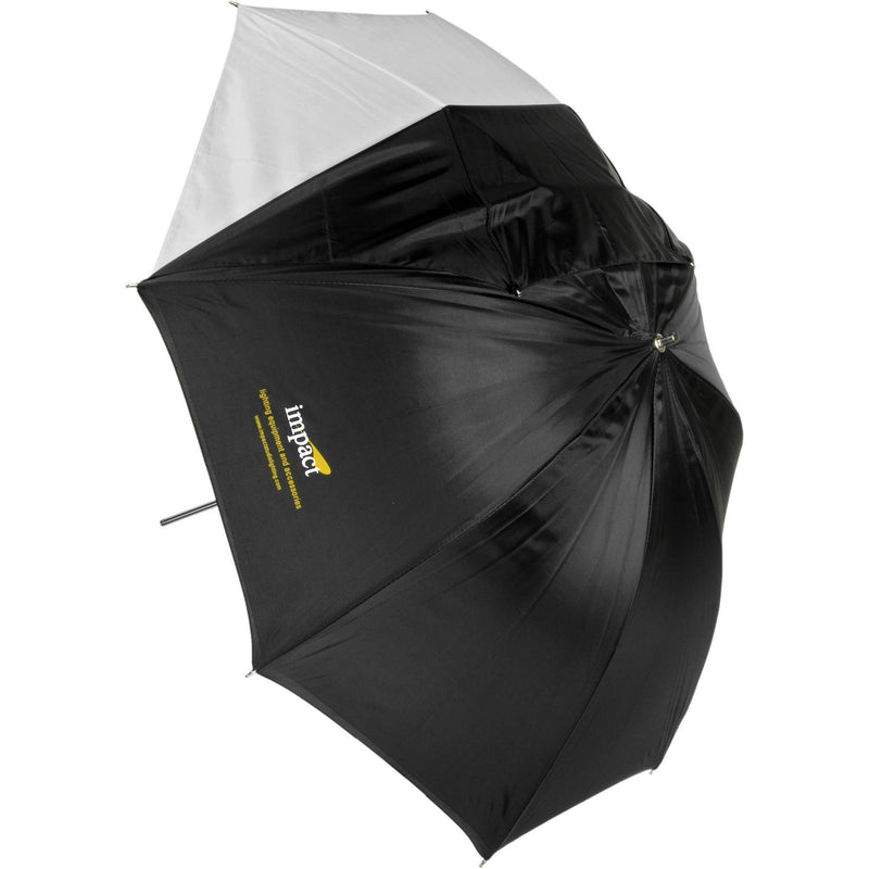 Impact Convertible Umbrella - White Satin with Removable Black Backing - 60"