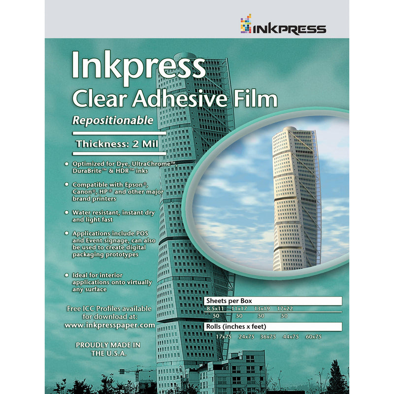 Inkpress Media Inkpress Clear Adhesive Film (11 x 17" - 20 Sheets)