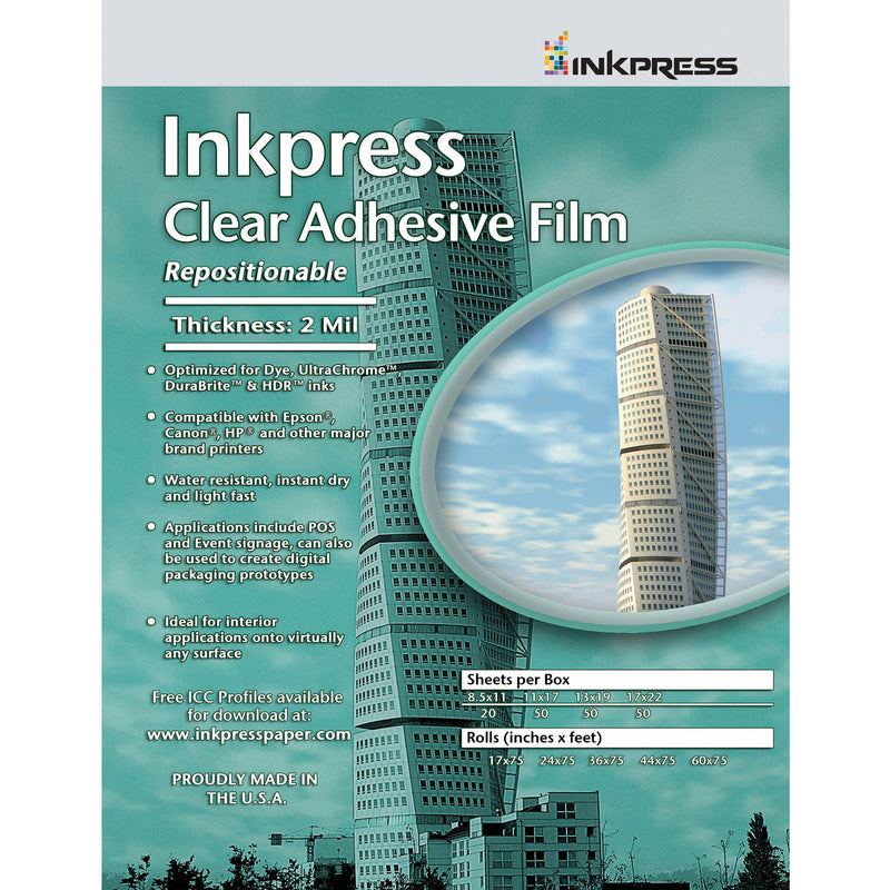 Inkpress Media Inkpress Clear Adhesive Film (8.5 x 11" - 20 Sheets)