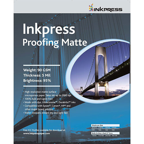 Inkpress Media Proofing Matte Paper (13" x 50', 1 Roll)