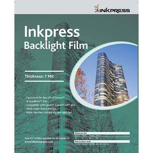 Inkpress Media Backlight Film (11 x 17", 20 Sheets)