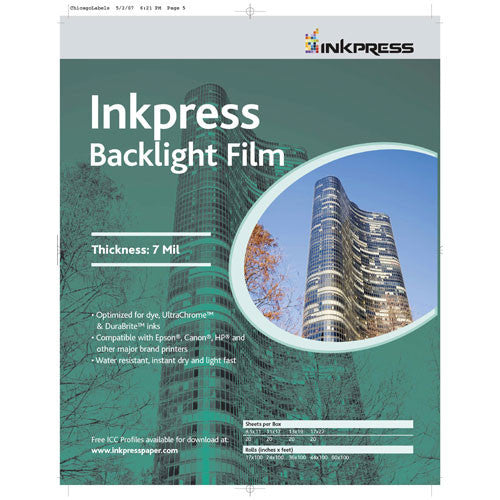 Inkpress Media Backlight Film (11 x 17", 50 Sheets)