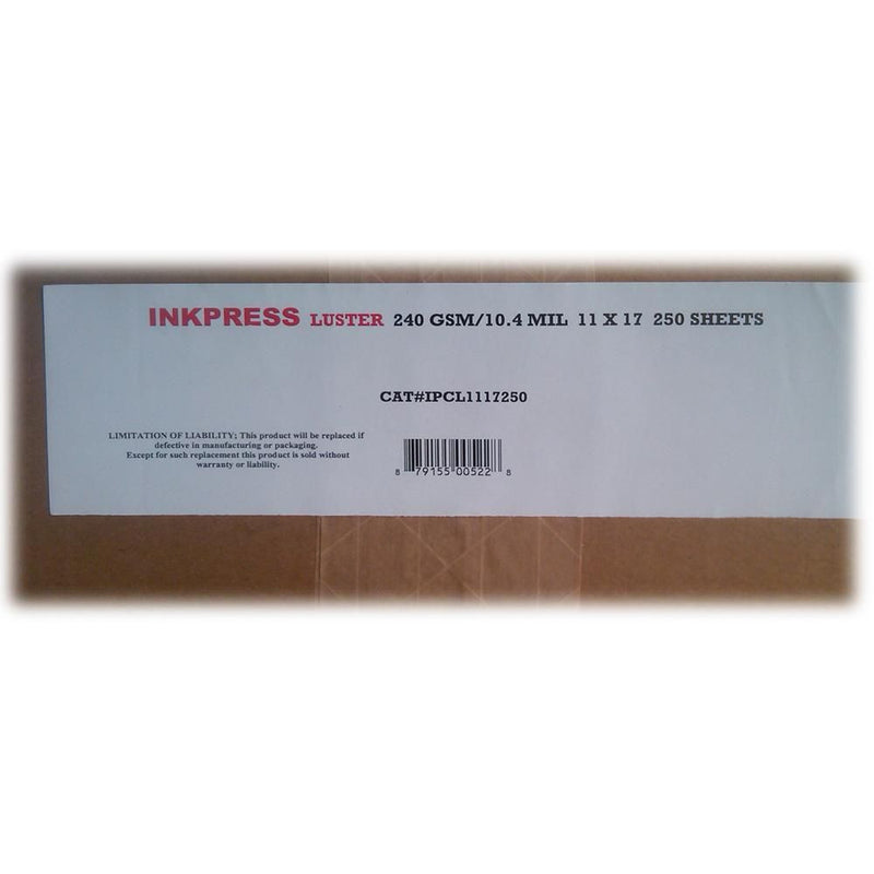 Inkpress Media Luster RC Inkjet Photo-Grade Paper 10 mil/240 gsm 11 x 17" 250-Sheets