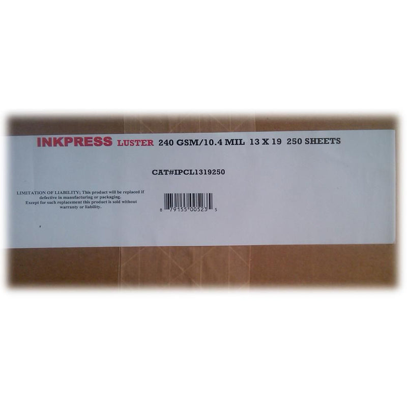 Inkpress Media Luster RC Inkjet Photo-Grade Paper 10 mil/240 gsm 13 x 19" 250-Sheets