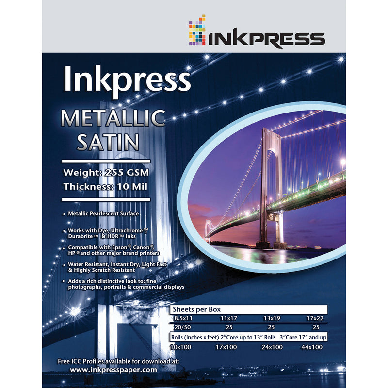 Inkpress Media Metallic Satin Printing Paper (8.5 x 11", 20 Sheets)