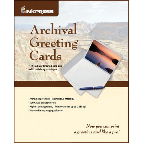 Inkpress Media Archival Greeting Cards 7x10" Scored (100 Sheets)