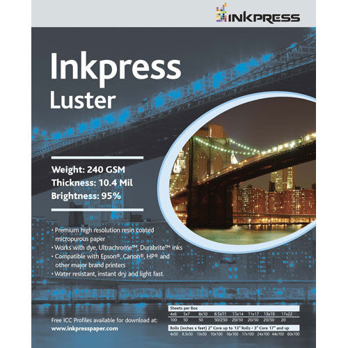 Inkpress Media Luster Paper (11 x 14", 100 Sheets)
