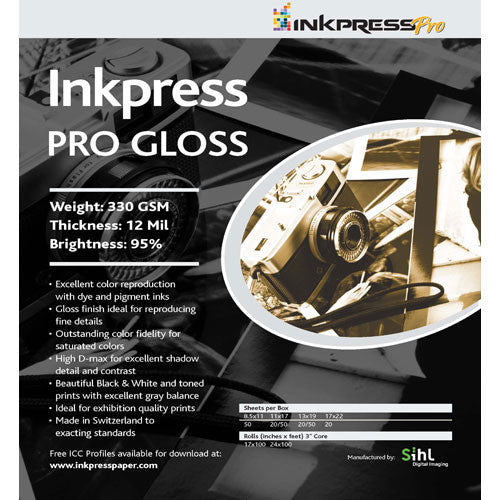 Inkpress Media Pro Glossy Paper (13 x 19", 50 Sheets)