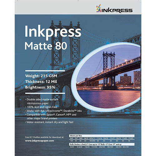 Inkpress Media Duo Matte 80 Paper (5 x 7", 50 Sheets)