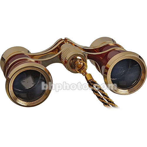 LaScala Optics 3x25 Carmen Opera Glasses (Burgundy / Gold)