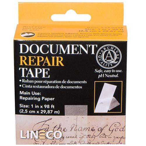 Lineco 533-0198 Document Repair Tape / 1" x 98'