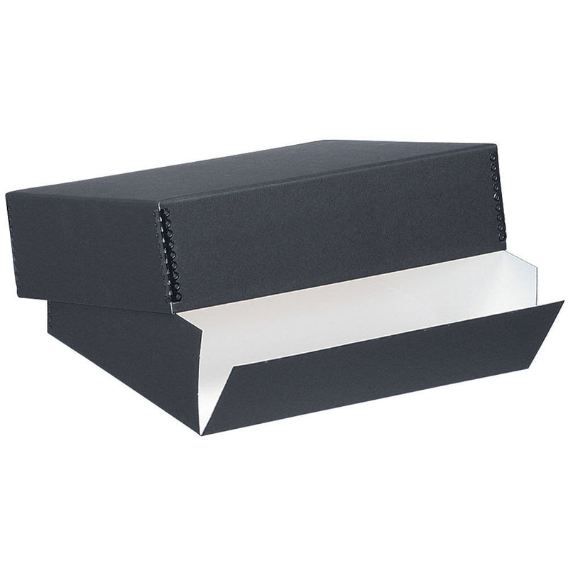 Lineco 733-2011 Museum Quality Drop-Front Storage Box (11.5 x 15 x 3", Black with White Interior)