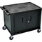 Luxor 27" LP Table 32x24" with Cabinet & 3-Outlet Electric (Black)
