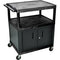 Luxor 40" LP Table 32x24" w/Cabinet & 3-Outlet Electric (Black)
