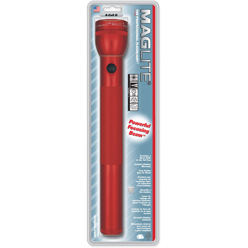 Maglite 4-Cell D White Star Flashlight (Red)