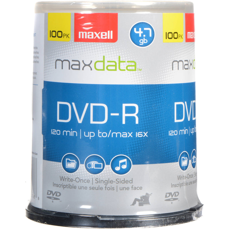 Maxell DVD-R 4.7GB Write-Once, 16x Recordable Disc (Spindle Pack of 100)