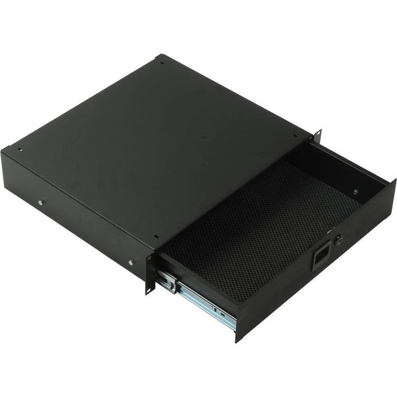 Middle Atlantic D2LK 2-Space Rack Drawer with Lock (Black Brushed)