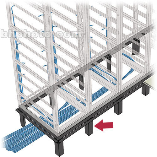 Middle Atlantic VFEET-1-12 1-Bay Riser Feet Set for Raised Floor Installation (Black)