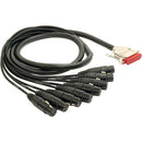 Mogami Gold 8 Channel Analog Snake Cable, DB-25 to 8x XLR Female - 15'