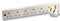PRO ELEC 2068S-2M 6 Gang Surge Protected Extension Lead, White 2m