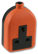 PRO ELEC 0138-OR 1-Gang Rubber Trailing Socket 13A 250V Orange