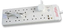 PRO ELEC 20810RFI-BT-2M 10 Gang Surge Protected Extension Lead, White 2m