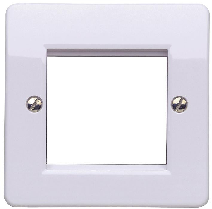 MK K182 WHI 1 Gang 2 Module Euro Frontplate