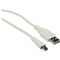 Pearstone USB 2.0 Type A Male to Type B Mini Male Cable (White) - (3')