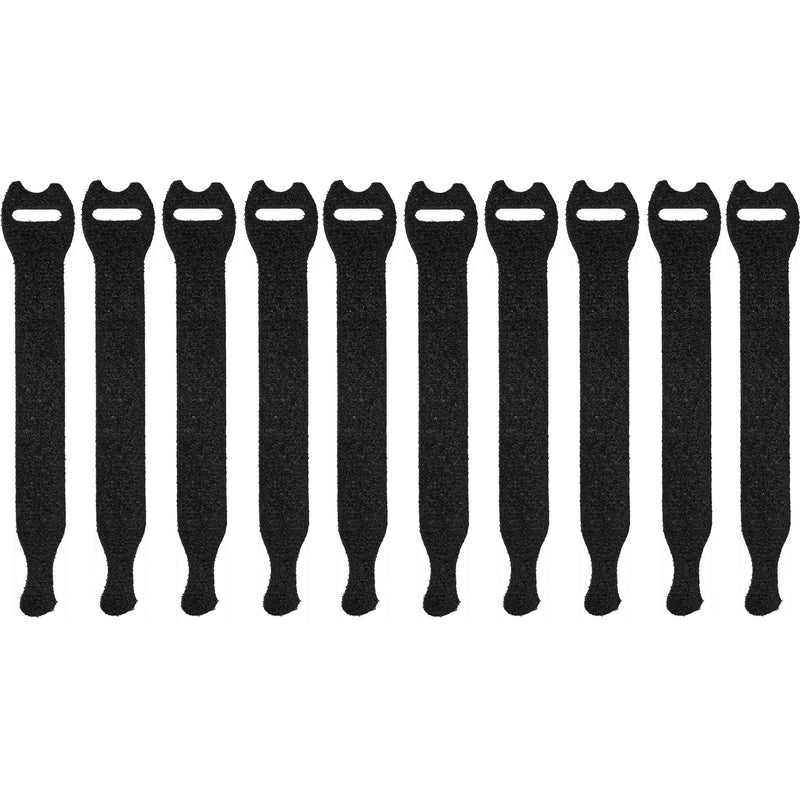 Pearstone 0.5 x 6" Touch Fastener Straps (Black, 10-Pack)