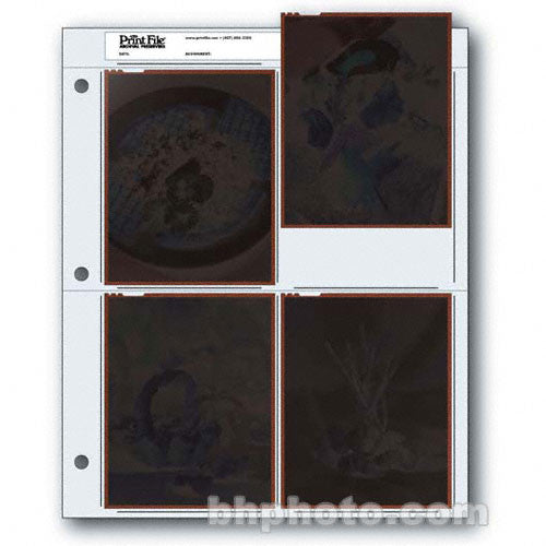 Print File Archival Storage Page for Negatives, 4x5", Holds 4 Negatives or Transparencies (Binder Only) - 100 Pack