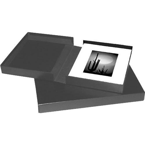 Print File Black Clamshell Archival Portfolio Box with Black Lining - 11.25 x 14.25 x 2"
