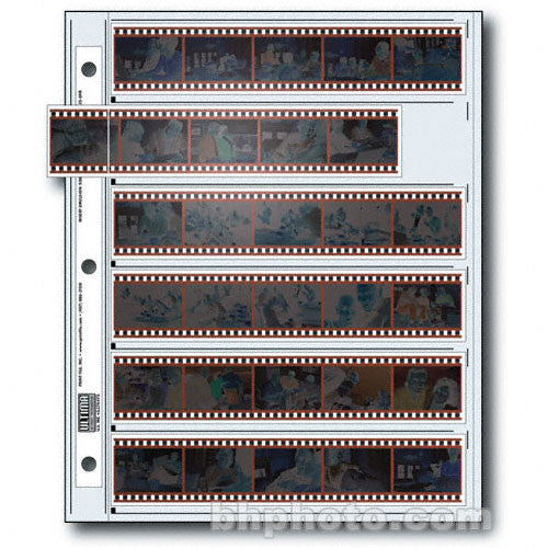 Print File Archival Storage Page "Ultima" for Negatives, 35mm, 6-Strips of 5-Frames (Hanger or Binder) - 25 Pack