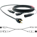 Pro Co Sound EC13 Siamese Twin AC (Edison to IEC) & Audio (XLR Female to XLR Male) Combo Cable for JBL EON - 75'