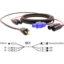 Pro Co Sound EC1 Siamese Twin AC (Edison to Powercon) & Audio (2x XLR Female to 2x XLR Male) Combo Cable- 75'