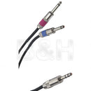 Pro Co Sound Insert Y-Cable 1/4" Male Phone TRS Stereo To 2x 1/4" Male Phone TS Mono - 5'