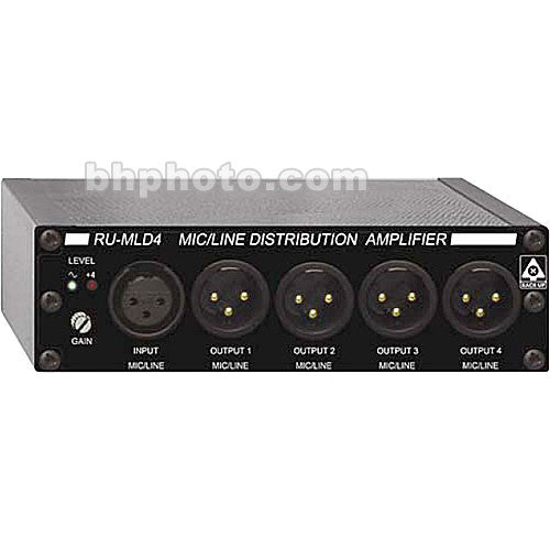 RDL RU-MLD4T - 1x4 Mic/Line Distribution Amplifier with Transformer-Isolated Outputs