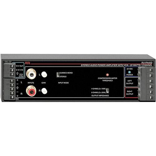 RDL RU-PA40D 40W Stereo Power Audio Amplifier
