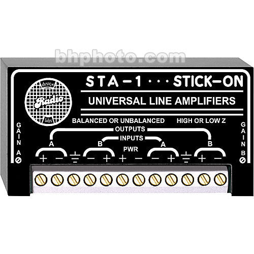 RDL STA-1 - Stick-On Series Dual Channel Electronic Transformer/Line Amplifier