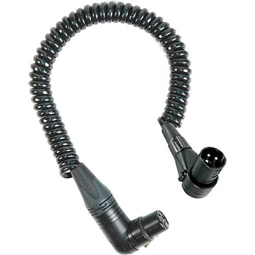 Remote Audio Coiled 3-Pin XLR Angled Male to XLR Angled Female Jumper Cable - 18"